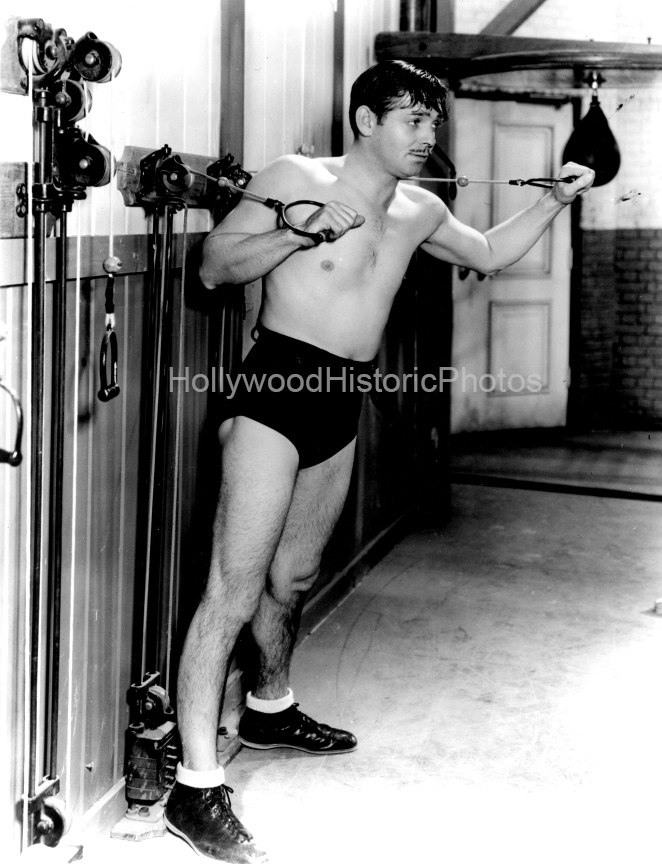 Clark Gable 1937 Working out at the Paramount Gymnasium WM.jpg